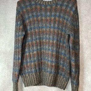 Vtg Braemar Men's M Scottish Shetland Wool Sweater Blue/Gray Grandpa‎ Grunge